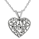 Sterling Silver Grandmother in Heart Necklace