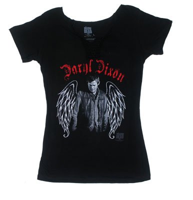 The Walking Dead Daryl Dixon Wings Juniors Braided Girls T-shirt M