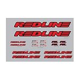 REDLINE Complete BMX Frame Decal Set Red.