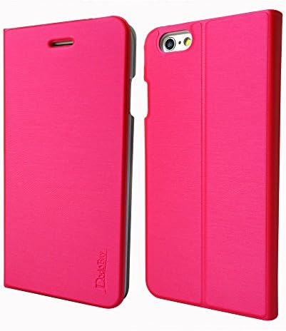 DodoBay® High Quality Luxury Ultra Slim Fit Flip Folio PU Leather Case Cover Wallet Folding Stand with Credit Card Slot for Apple iPhone 6 Plus 5.5" - Hot Pink