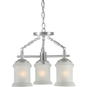 Forte Lighting 2280-03-55 3LT S-Flush Hang Convertible - Brushed Nickel by Forte Lighting