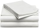 Pinzon Hemstitch 400-Thread-Coun​t Egyptian Cotton Sateen Full Sheet Set, Eggshell