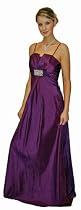 Taft Abendkleid mit Brosche lila