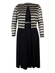 Bateau Neck Sleeveless Belted Chevron Print Elastane/Metallic/Nylon/Polyester/Spandex  Dress