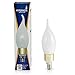 Hyperikon LED Candle 3-Watt (30-Watt), Flame Tip Chandelier Bulb, Gold Housing, Candelabra Base (E12), 2700K (Warm Glow, Frosted Cover, 340°-Beam Angle, Dimmable, UL-Listed