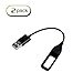 Replacement USB 0.59 feet Black Charging Charger Cable Cord for Fitbit Flex Band Wireless Activity Bracelet Charge - 2 Pack