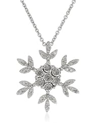 Sterling Silver and Diamond Snowflake with Illusions Plate Pendant Necklace (0.25 cttw, I-J Color, I2-I3 Clarity), 18"