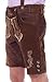 Bavarian Traditional Leather Trousers Lederhosen with Suspenders Darkbrown