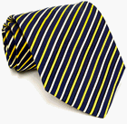 Paul Smith Navy and Yellow Striped Silk Necktie 61