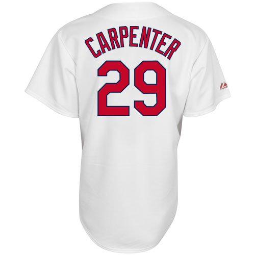 MLB Men's St.Louis Cardinals Chris Carpenter White Home Short Sleeve 6 Button Synthetic Replica Baseball Jersey Big & Tall Spring 2012  (White, XXX-Large)