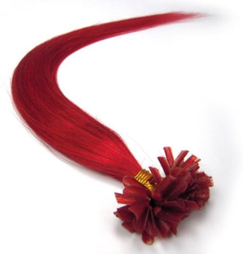 20 Inch 0.5g Color:red 100s Straight Nail U Tip Fusion Human Hair Extensions - 100% Remy Human Hair Extensions