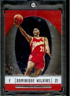 2006/07 Topps Finest #43 Dominique Wilkins Atlanta Hawks Basketball Card - Mint Condition - In Protective Display Case !