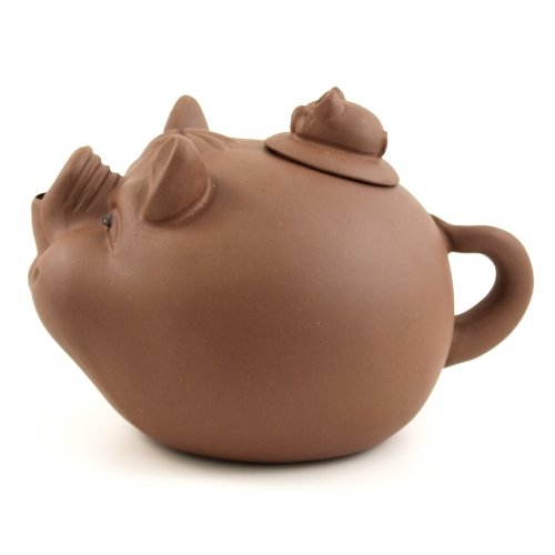 Brown Curious Pig Chinese Yixing Clay Tea Pot 21 ounces Brown Curious Pig Chinese Yixing Clay Tea Pot 21 ounces