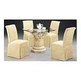 2 New Pearl white skirt parson dining side chairs