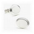 Oval Step Silver Cufflinks Oval Step Silver Cufflinks