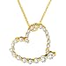 14K Yellow Gold 1/4 ct. Diamond Journey of Love Heart Pendant with Chain