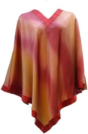 Elizabeth Kosich Women's Desinger Ombre Silk Charmeuse Poncho Amber One Size