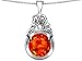 Original Star K(tm) Large Loving Mother And Family Pendant With Round 10mm Simulated Mexican Fire Op