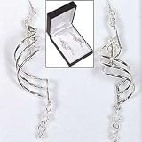 Music Staff Note Silver-Plated Drop Earrings