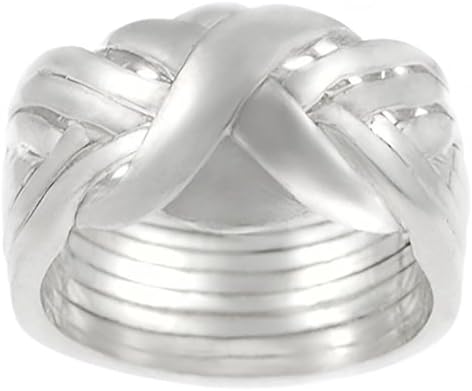 Sterling Silver Eight-piece Puzzle Ring