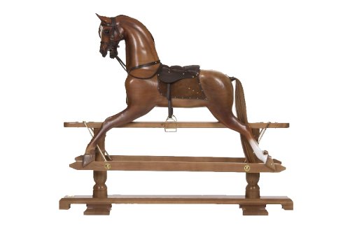  : Antique Oak Rocking Horse on safety stand