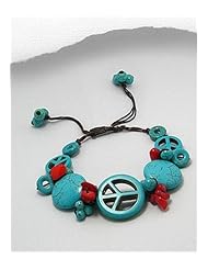 Peace Symbol Turquoise Bracelet
