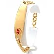 Medical ID Information Bracelet Gold Plated 8"