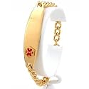 Medical ID Information Bracelet Gold Plated 8"