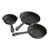 Indoor Furnitures item: Cajun Cookware Cast Iron Skillet Set - 6, 8, And 10 Inch