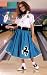 Turquoise Adult Poodle Skirt With Black & White Poodle