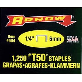 Arrow Fastener 504 1 4-Inch T50 Staples (1,250-Pack) by Arrow Fastener Co Inc