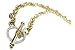14K Yellow Gold 16 Toggle Link Necklace, Enhanced with White Gold Pave Set Diamonds.