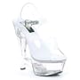6 Inch Women's Evening Shoe High Heel Sandal Mid Platform Slide Clear Size: 9