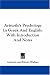 Book Aristotle's Psychology In Greek And English: With Introduction And Notes