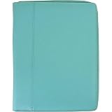 Baekgaard Genuine Leather Caribbean Blue Lemon Portfolio with pad, pen, pockets