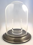 Pocket Watch Glass Display Dome with Satin Silver Chrome Base & Stand