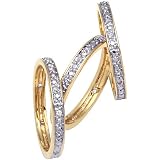 Classic Elegance: Gold Vermeil Triple Stackable Eternity Rings with CZ Diamond