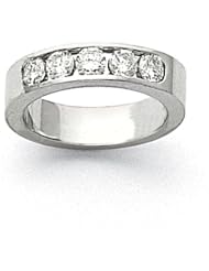 14k White Gold AA Diamond Channel Band Diamond quality AA (I1 clarity, G-I color)