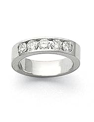 14k White Gold A Diamond Channel Band Diamond quality A (I2 clarity, I-J color)