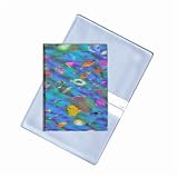 Lenticular Business Card Holder with two pockets: Size 3x4-1/4 closed, , BLUE, GREEN