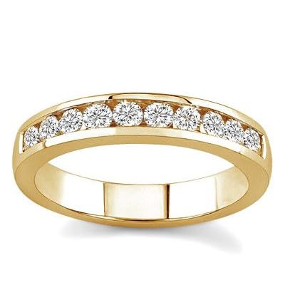 10k White Gold or Yellow Gold Channel-Set Diamond Band (H/I2-I3, 1/2 ct. tw.)