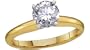 18k Yellow Gold Round Brilliant Cut Classic Solitaire Ring (1 ct, H, SI2)