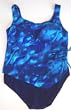 Alicia Simone Plus Size Handkerchief Tankini Swimsuit - BlueArctic. Sizes 18-24