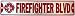 Firefighter Blvd - Fun Novelty Wall Decor Sign Color Silver Red 5 inch x 24 inch