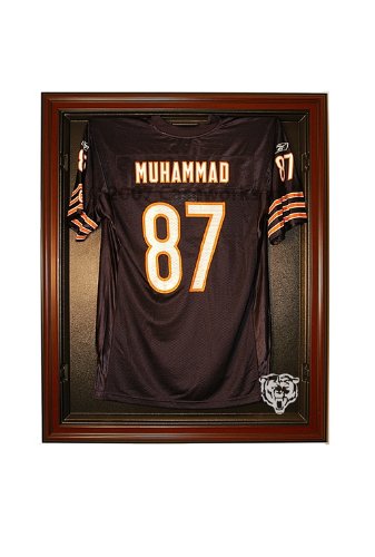 Chicago Bears Football Jersey Display Case with Removable Face and Black Finish Frame