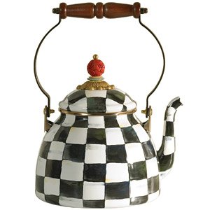 MacKenzie-Childs Enamel 2 Qt. Tea Kettle - Courtly Check 