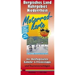 Motorradkarte Bergisches Land - Ruhrgebiet - Niederrhein: Mit Ausflugszielen, Einkehr- & Freizeittipps und Tourenvorschl�gen, wetterfest, reissfest, abwischbar, GPS-genau. 1:200000