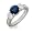 Eve's Addiction Intricate Sapphire & Diamond CZ Three Stone Engagement Ring, 6