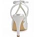 Elegantpark Women High Heel Pumps Peep Toe Pearls Straps Evening Prom Bridal Wedding Sandals
