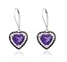 10k White Gold Heart Amethyst Black and White title=